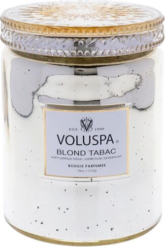 Voluspa Casa Pacifica Large Glass Jar Candle - 18 oz | Unisex, Coconut Wax Blend, Natural Wicks, Fresh Aquatic Scent, 25 Hours Burn Time in Saudi Arabia