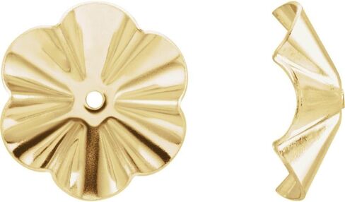 Solid 14k Yellow Gold 9mm OD Buttercup Earring Jackets in Saudi Arabia