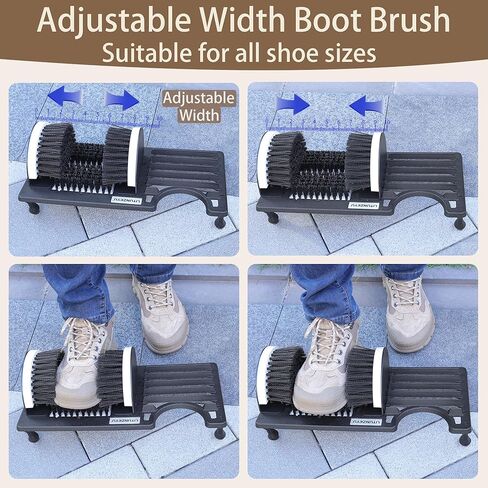 Adjustable Boot Brush Scraper Outdoor, Shoe Cleaner Brush,Heavy Duty Boot Scrubber for Mud, Garden, Garage, FarmDirt & Snow & Extra Wide in Saudi Arabia
