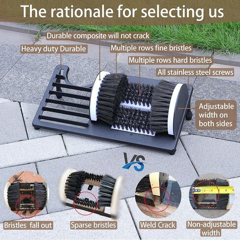 Adjustable Boot Brush Scraper Outdoor, Shoe Cleaner Brush,Heavy Duty Boot Scrubber for Mud, Garden, Garage, FarmDirt & Snow & Extra Wide in Saudi Arabia