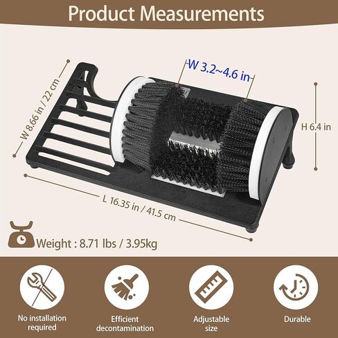Adjustable Boot Brush Scraper Outdoor, Shoe Cleaner Brush,Heavy Duty Boot Scrubber for Mud, Garden, Garage, FarmDirt & Snow & Extra Wide in Saudi Arabia