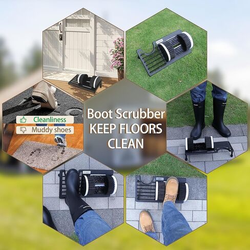 Adjustable Boot Brush Scraper Outdoor, Shoe Cleaner Brush,Heavy Duty Boot Scrubber for Mud, Garden, Garage, FarmDirt & Snow & Extra Wide in Saudi Arabia