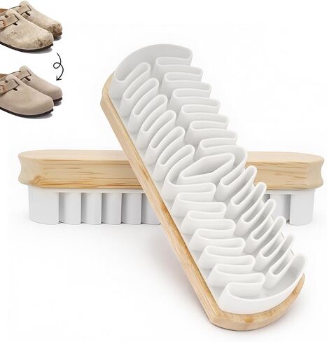 فرشاة أحذية مطاطية، قطعتان من فرشاة الجلد السويدي - مزيل البقع، بدون ضرر | تصميم محمول ومُحسّن وممتص للغبار من جلد الغزال والنوبوك والجلد in Kuwait