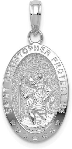 DEWBERRY 10K Real Yellow Gold Saint Christopher Medal Pendant | Patron Saint Medals | Unisex Religious Charms| St. Christopher Pendants & Charms | Protect Us Pendant for Womens Men's in Saudi Arabia