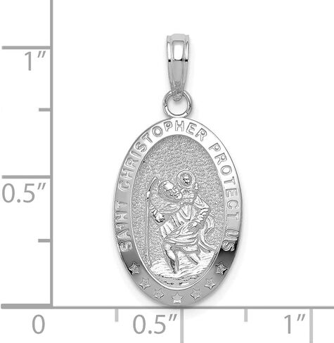 DEWBERRY 10K Real Yellow Gold Saint Christopher Medal Pendant | Patron Saint Medals | Unisex Religious Charms| St. Christopher Pendants & Charms | Protect Us Pendant for Womens Men's in Saudi Arabia