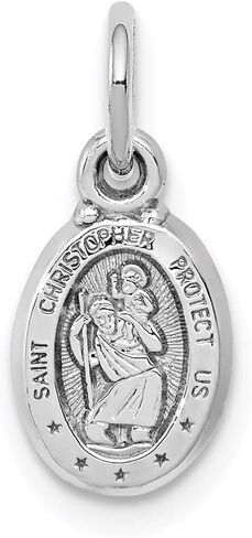 DEWBERRY 10K Real Yellow Gold Saint Christopher Medal Pendant | Patron Saint Medals | Unisex Religious Charms| St. Christopher Pendants & Charms | Protect Us Pendant for Womens Men's in Saudi Arabia