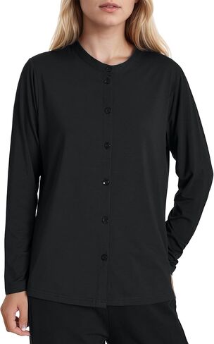 Women's Bamboo Viscose Button Down Cardigan Long Sleeve Pajama Top in Saudi Arabia