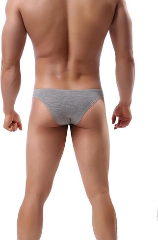 Men's Cheeky Modal Bikini Underwear Sexy Branzilian Back Briefs Low Rise Tanga Underpanties for Men in Saudi Arabia