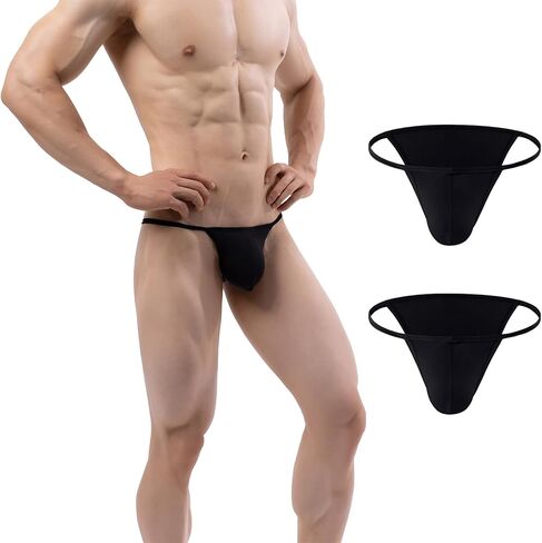 Men's String Cheeky Bikini Underwear High-leg Opening Briefs Sexy Brazilian Cut Bulge Underpanties for Men in Saudi Arabia