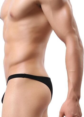 Men's Cheeky Modal Bikini Underwear Sexy Branzilian Back Briefs Low Rise Tanga Underpanties for Men in Saudi Arabia