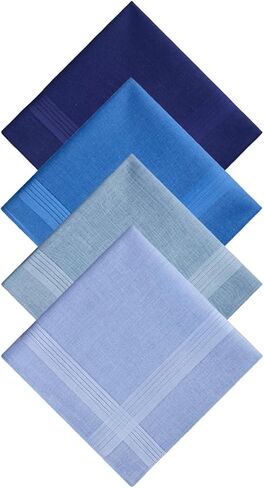 4 Pack Men's Handkerchiefs Cotton Handkerchiefs for Men 16 inch Large Mens Pocket Square Hankies Gents Hankerchieves for Men in Saudi Arabia