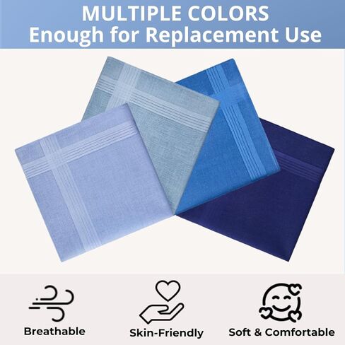 4 Pack Men's Handkerchiefs Cotton Handkerchiefs for Men 16 inch Large Mens Pocket Square Hankies Gents Hankerchieves for Men in Saudi Arabia