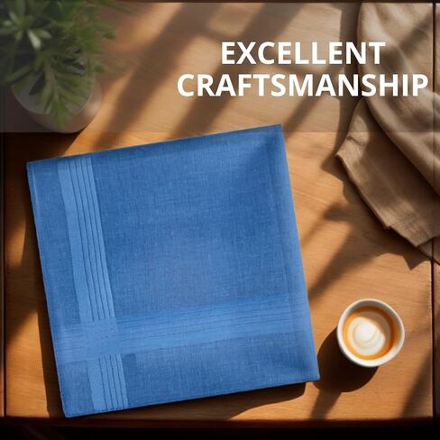4 Pack Men's Handkerchiefs Cotton Handkerchiefs for Men 16 inch Large Mens Pocket Square Hankies Gents Hankerchieves for Men in Saudi Arabia
