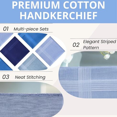 4 Pack Men's Handkerchiefs Cotton Handkerchiefs for Men 16 inch Large Mens Pocket Square Hankies Gents Hankerchieves for Men in Saudi Arabia