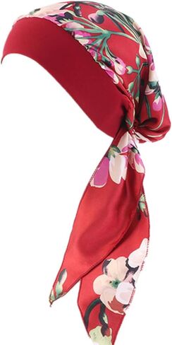 Pre Tied Chemo Headscarf for Women Beanies Cancer Print Slip On Bandana headwrap Skull Turban headwear Cap in Saudi Arabia
