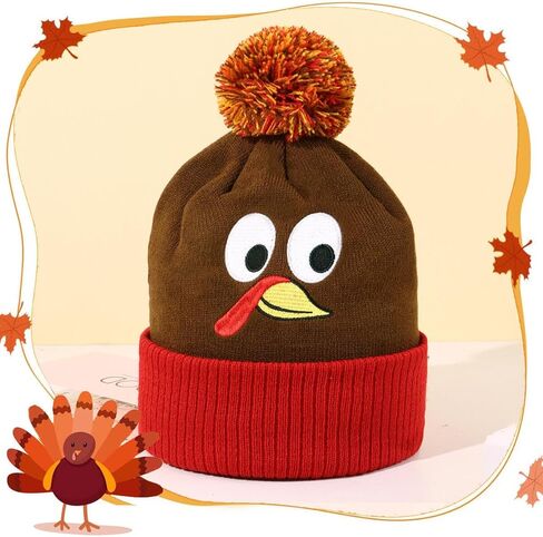 Thanksgiving Hat for Women Cute Turkey Knitted Hats Costume Dress Up Accessories Fall Party Supplies Cosplay in Saudi Arabia