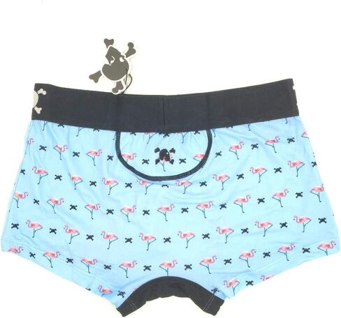 ملابس داخلية عصرية كلاسيكية على شكل جمجمة وعظام، طباعة فلامنغو زرقاء - SB02 in Kuwait