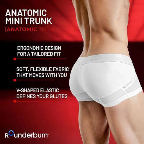 Rounderbum Men’s Anatomic Tech Mini Trunk – Anatomically Contoured Pouch, Soft Cotton Stretch, Low-Rise Fit in Saudi Arabia