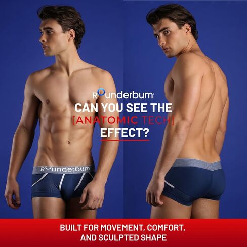 Rounderbum Men’s Anatomic Tech Mini Trunk – Anatomically Contoured Pouch, Soft Cotton Stretch, Low-Rise Fit in Saudi Arabia