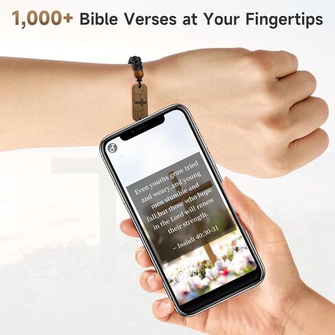 Adjustable Daily Bible Verse Bracelet - Christmas Stocking Stuffers, Scripture Bracelet with Tap-to-Read Feature, Christian Spiritual Accessory for Teen in Saudi Arabia