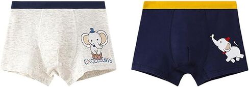 2 Pack Boys Elephant Printe Underwear Soft Cartoon Colorful Boxer Shorts Briefs with Fun for Kids 3-13 Years Old in Saudi Arabia