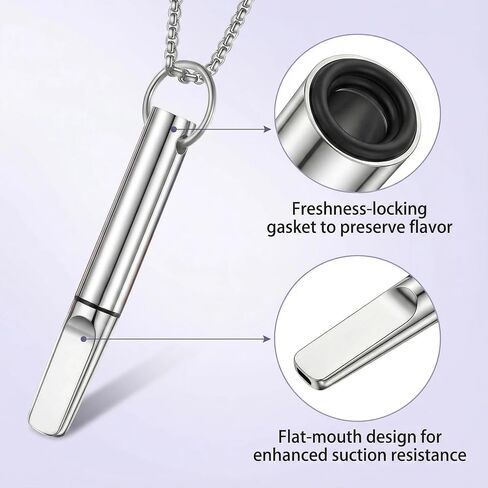 Breathe Necklace Breathing Necklace to Quit Smoking with Filter Breathe Free Necklaces for Anxiety Quit Vapingtools for Adult with 3 Flavor Swaps, Silver in Saudi Arabia