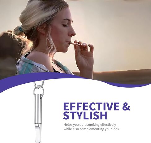 Breathe Necklace Breathing Necklace to Quit Smoking with Filter Breathe Free Necklaces for Anxiety Quit Vapingtools for Adult with 3 Flavor Swaps, Silver in Saudi Arabia