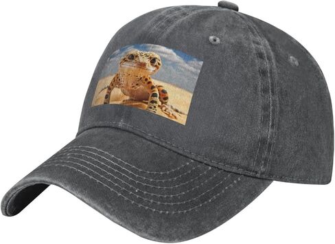 Sand Leopard Gecko Print Cowboy Hat Personalized Baseball Cap Fashion Hat Cap Funny Gifts for Women Men in Saudi Arabia
