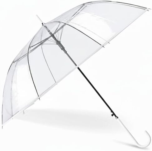 Clear Bubble Umbrella for Wedding & Daily Use, 61.8 Inch Large Dome Transparent Windproof Rainproof Stick Umbrella with J-Handle – Elegant Photo Prop and Oversized Coverage in Saudi Arabia