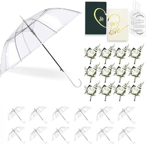 Clear Bubble Umbrella for Wedding & Daily Use, 61.8 Inch Large Dome Transparent Windproof Rainproof Stick Umbrella with J-Handle – Elegant Photo Prop and Oversized Coverage in Saudi Arabia