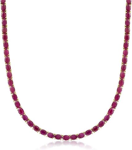 Ross-Simons 40.00 ct. t.w. Ruby Necklace in 18kt Gold Over Sterling in Kuwait