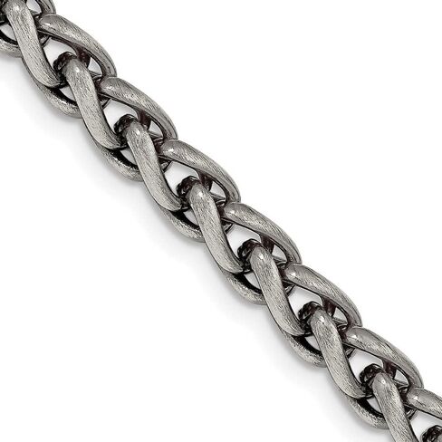 925 Sterling Silver Antiqued 6mm Round Spiga Chain Necklace in Saudi Arabia