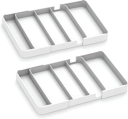 Shallow Drawer Organizer, 2 Pack Expandable Office Drawer Organizers Dividers, Pen Organizer for Desk, Tray Box Accessories for Desktop, Bathroom, Kitchen, Makeup, Vanity, Medicine in Saudi Arabia
