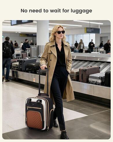LOVEVOOK Underseat Carry On Luggage with Wheels, Lightweight Stylish Under Seat Luggage, Soft Sided Small Personal Item Suitcase for Travel in Saudi Arabia