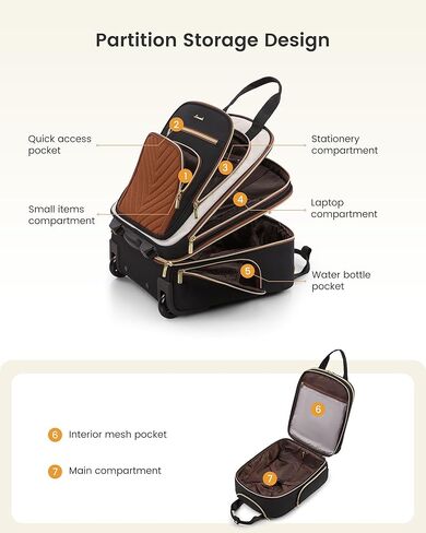 LOVEVOOK Underseat Carry On Luggage with Wheels, Lightweight Stylish Under Seat Luggage, Soft Sided Small Personal Item Suitcase for Travel in Saudi Arabia