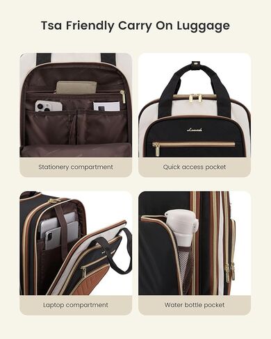 LOVEVOOK Underseat Carry On Luggage with Wheels, Lightweight Stylish Under Seat Luggage, Soft Sided Small Personal Item Suitcase for Travel in Saudi Arabia