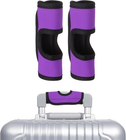 uxcell Luggage Handle Wrap, 2 Pcs Hollow Neoprene Handbag Grip Cover Protector Luggage Identifiers Suitcase Handle Wraps for Luggage Suitcase Travel Bags, Purple in Saudi Arabia