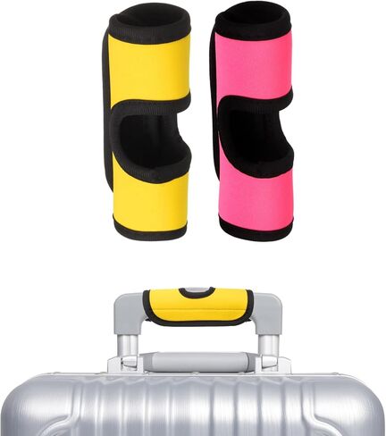 uxcell Luggage Handle Wrap, 2 Pcs Hollow Neoprene Handbag Grip Cover Protector Luggage Identifiers Suitcase Handle Wraps for Luggage Suitcase Travel Bags, Purple in Saudi Arabia