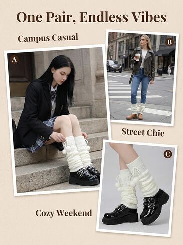 Y2K كابل متماسكة تدفئة الساق للنساء الفتيات Kawaii اليابانية-ins [ired Slouch Socks تدفئة الساق مع بوم بومس in Kuwait