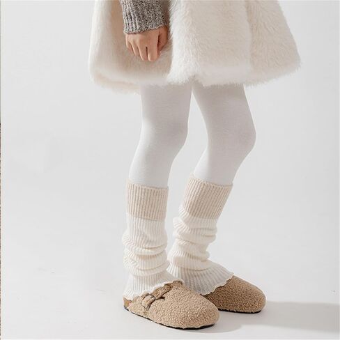 Lovely Warm Socks Sleeves Knitted Acrylic Fiber Soft Knee Length Length for Girls Daily Wear Long Leg Warmer in Saudi Arabia
