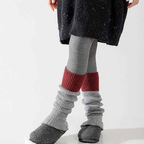 Lovely Warm Socks Sleeves Knitted Acrylic Fiber Soft Knee Length Length for Girls Daily Wear Long Leg Warmer in Saudi Arabia