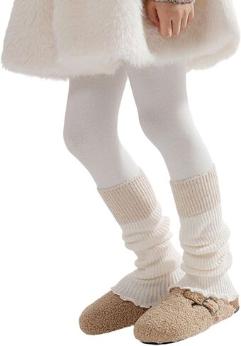 Lovely Warm Socks Sleeves Knitted Acrylic Fiber Soft Knee Length Length for Girls Daily Wear Long Leg Warmer in Saudi Arabia
