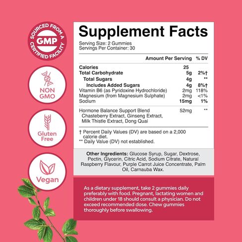 Hormone Balance for Women Gummies of All Ages - PMS Support Supplement for Women to Regulate Menstrual Cycle & Hormonal Balance Menopause & Mood Swings with Vitamin B6 & Dong Quai - 60 Chews in Saudi Arabia