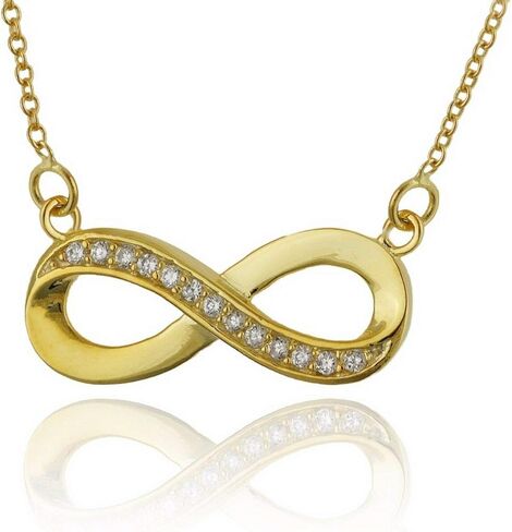 Gold Infinity Statement Chunky Pendant Rhinestone Necklace for Women Silver Infinity Jewelry Forever Love in Saudi Arabia