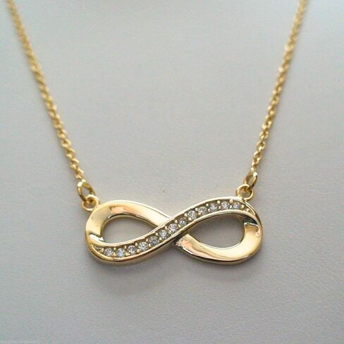 Gold Infinity Statement Chunky Pendant Rhinestone Necklace for Women Silver Infinity Jewelry Forever Love in Saudi Arabia