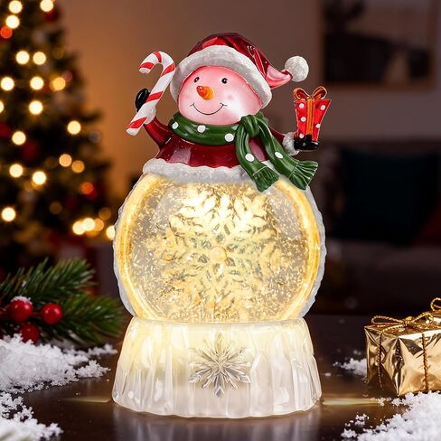 Santa Christmas Snow Globe， Musical Snow Globe，LED Lights and Swirling Glitter, Santa Chef Baking Theme Christmas Decorations Indoor, Gift for Adults and Kids in Saudi Arabia