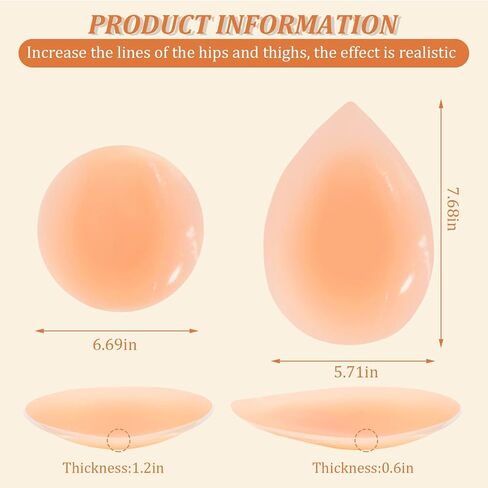 4 قطع من وسادات المؤخرة المصنوعة من السيليكون للنساء، لاصقة قابلة لإعادة الاستخدام ومصحح انحدار الورك للملابس الداخلية in Kuwait