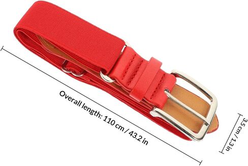 Adjustable Elastic Baseball Belt with Imitation Leather Tab for Men and Women Youth Softball Sports Outdoor Red Waistband in Saudi Arabia