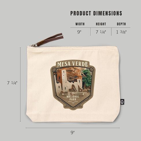 Lantern Press Mesa Verde National Park, Colorado, Painterly National Park Series, 100% Cotton Zipper Pouch, Travel Accessory, Go Bag in Saudi Arabia