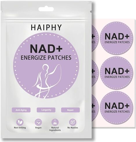 Haiphy- NAD+Patches : NMNH، ريسفيراترول | مكافحة الشيخوخة والتمثيل الغذائي | تعزيز الامتصاص والدعم الصحي | NAD + بقع للنساء والرجال | إطلاق طويل الأمد لمدة 8 ساعات (30 قطعة) in Saudi Arabia